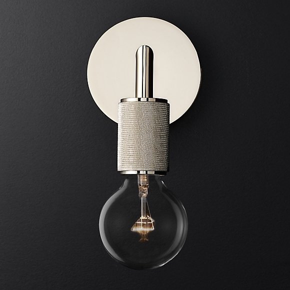 Бра RH Utilitaire Single Sconce Silver Никель в Сочи | Loft Concept 