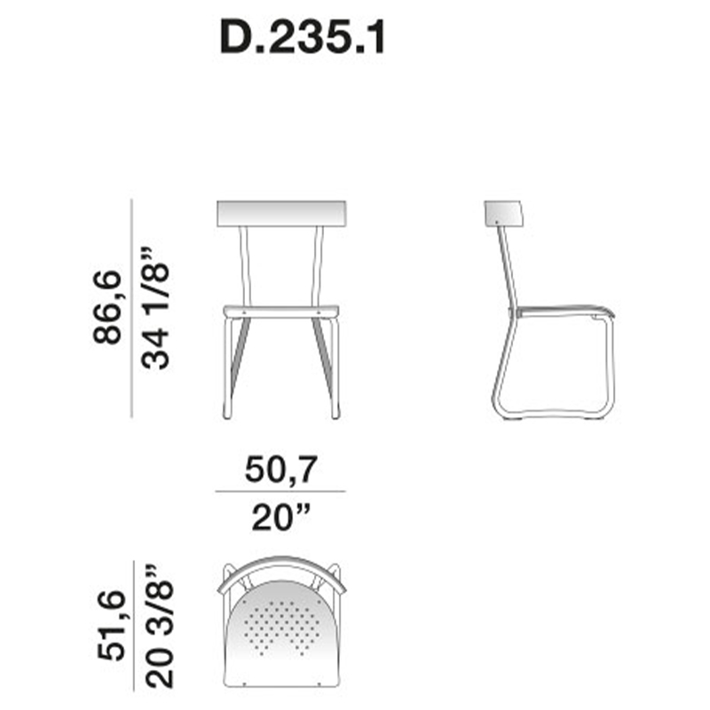 Дизайнерский стул из алюминия Gio Ponti D.235.1 Chair в Сочи