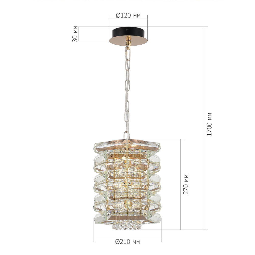Подвесной светильник в классическом хрустальном обрамлении Light Garland в Сочи