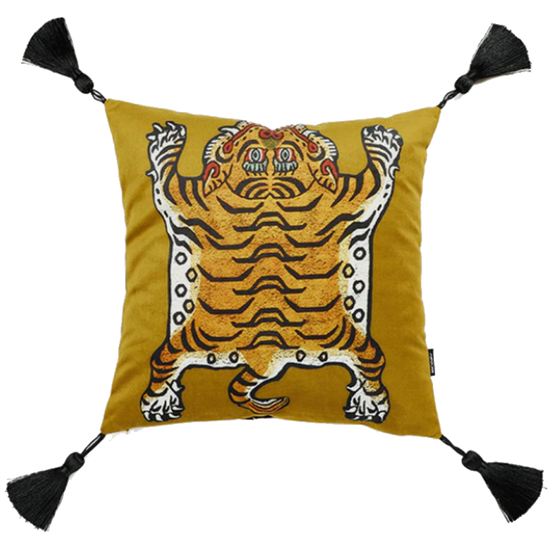 Бежевая Подушка Тибетский Тигр TIBETAN TIGER Бежевый в Сочи | Loft Concept 