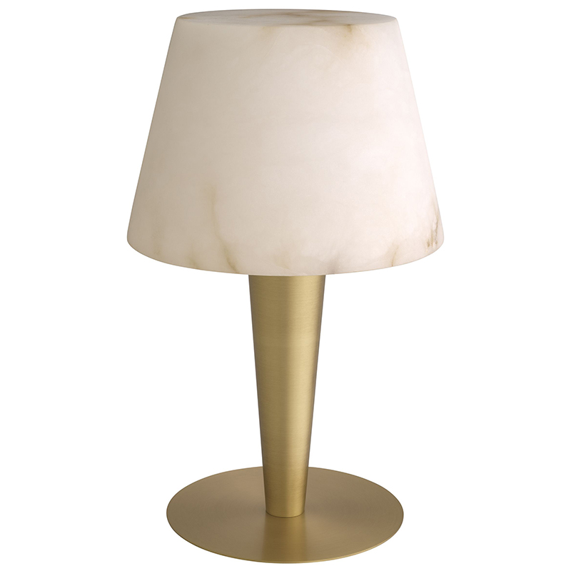 Настольная лампа Eichholtz Table Lamp Scarlette Бежевый Белый Мрамор Bianco Латунь в Сочи | Loft Concept 