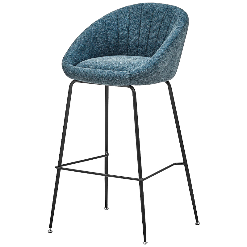 Барный стул Alberto Bar Stool Blue Черный Голубой пастельный в Сочи | Loft Concept 