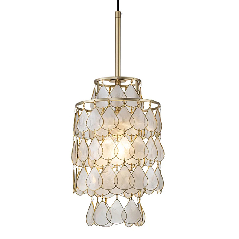 Подвесной светильник с декором из натуральной морской ракушки Iridescent Light Золотой Перламутровый в Сочи | Loft Concept 