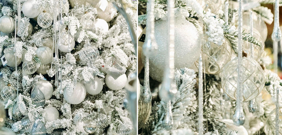 Дизайнерская Елка Заснеженная с Белыми елочными игрушками Christmas Tree White Hoarfrost - фото №1