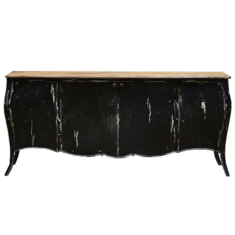 Комод длинный в стиле прованс Black Vintage Commode Черный Коричневый Винтажный черный в Сочи | Loft Concept 