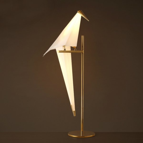 Настольная лампа Origami Bird Table Lamp Золотой Бежево-серый в Сочи | Loft Concept 