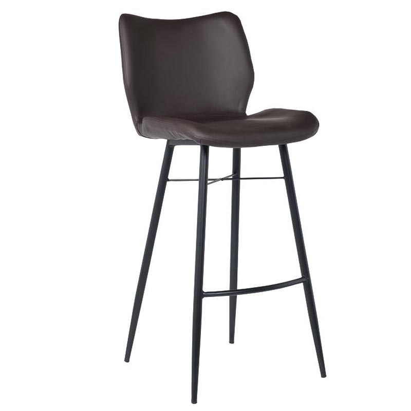 Барный стул Herald Eco Leather Bar Stool Коричневый Черный в Сочи | Loft Concept 