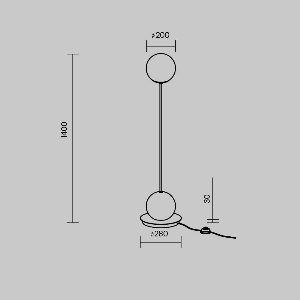Напольный торшер светодионый Twins 3000К 20Вт в Сочи