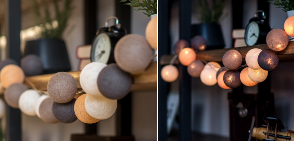 Гирлянда хлопковые фонарики Сotton Ball Clay - Loft-Concept в Сочи