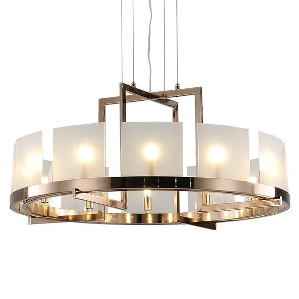 Люстра Powell and bonnell Halo Chandelier Белый Розовое золото в Сочи | Loft Concept 