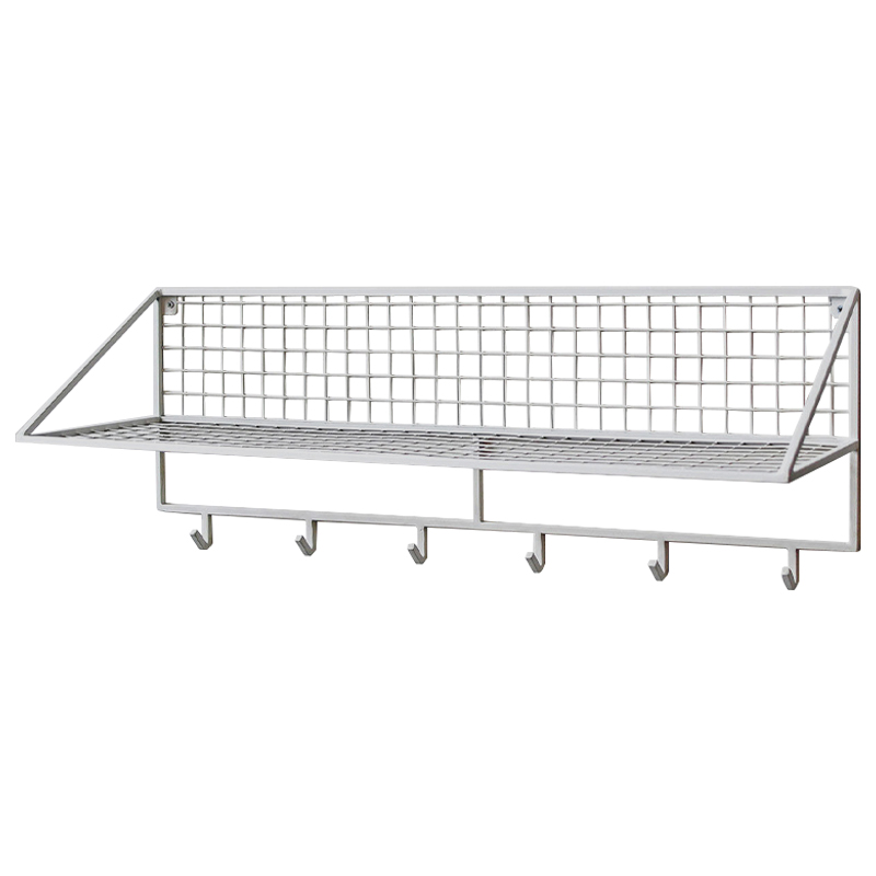 Вешалка с полкой Rhian Industrial Metal Rust Shelf White Белый в Сочи | Loft Concept 