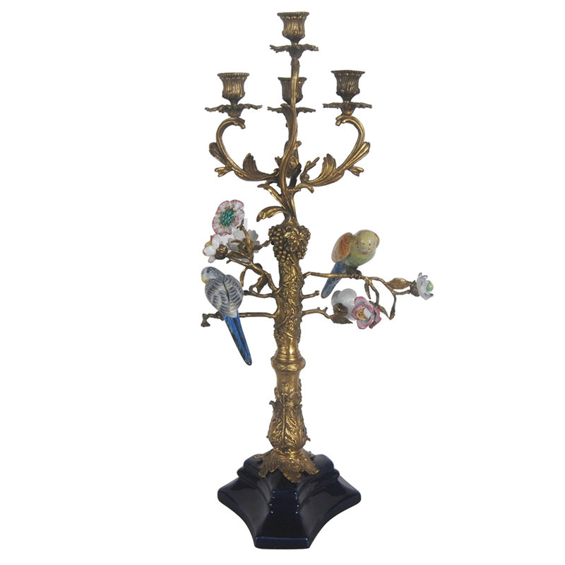 Подсвечник Parrots on a Bronze Tree Candlestick Бронза Мульти в Сочи | Loft Concept 