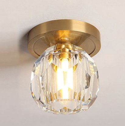 Потолочный светильник RH Boule de Cristal Single ceiling light Латунь Прозрачное Стекло в Сочи | Loft Concept 