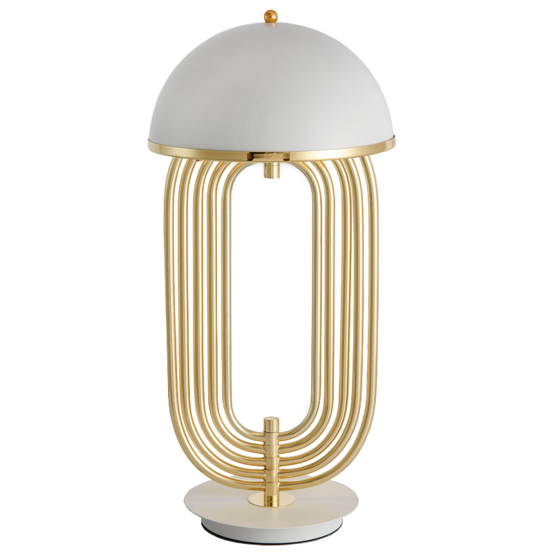 Настольная лампа Delightfull Turner Table Lamp White Глянцевое золото Белый в Сочи | Loft Concept 