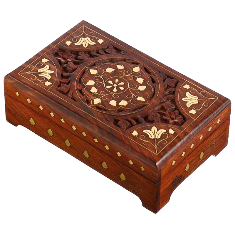 Шкатулка Pallvi Indian Inlay Box Коричневый в Сочи | Loft Concept 