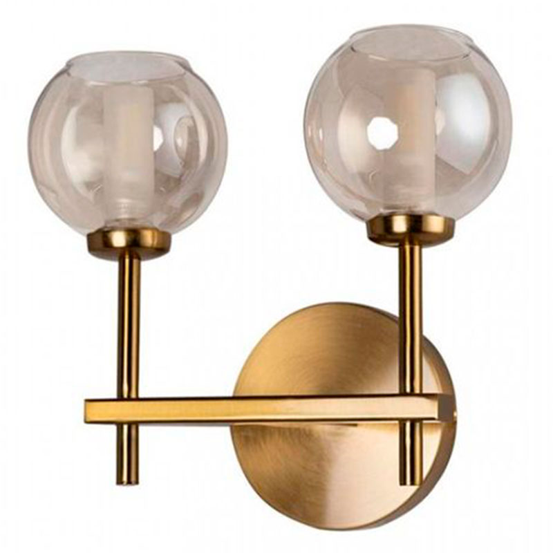 Бра RH Boule de Cristal Double Wall Lamp amber Gold Золотой Амбре янтарь в Сочи | Loft Concept 