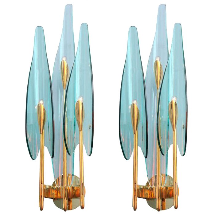 Бра Max Ingrand for Fontana Arte Sconces Золотой Синий в Сочи | Loft Concept 