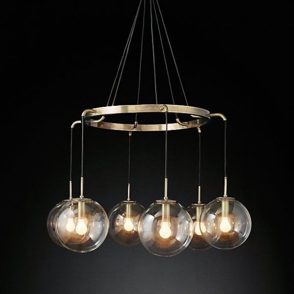 Люстра RH LANGUEDOC Round Chandelier Antique Brass Латунь в Сочи | Loft Concept 