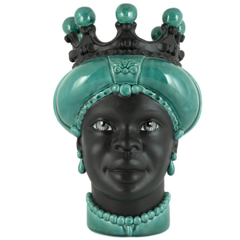 Ваза VASE MORO LADY CROWN DARK green Черный Зеленый в Сочи | Loft Concept 