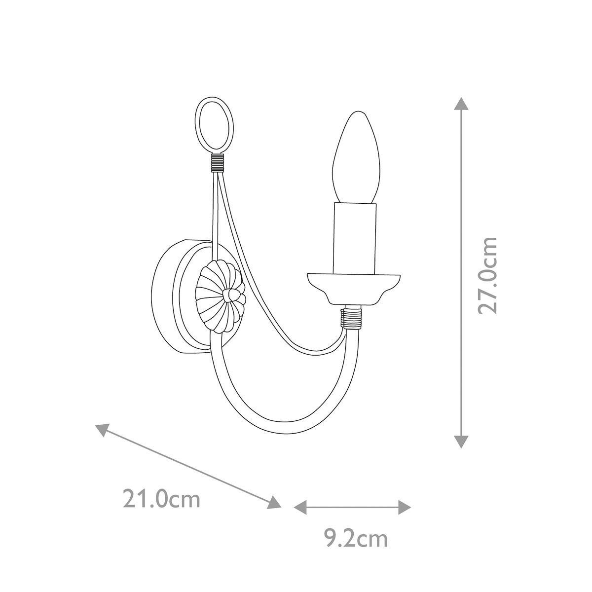 Бра черного цвета с лампой в форме свечи Elstead Lighting в Сочи