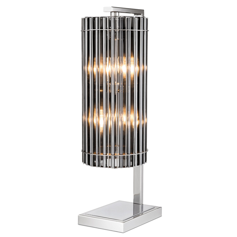 Настольная лампа Eichholtz Table Lamp Pimlico Nickel Никель Стекло Смок в Сочи | Loft Concept 