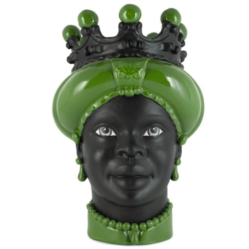 Ваза VASE MORO LADY CROWN DARK light green Черный Зеленый в Сочи | Loft Concept 