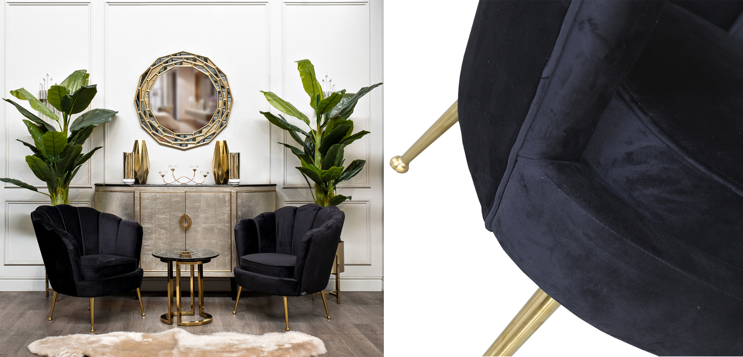 Кресло Trapezium Velur Black - фото №1