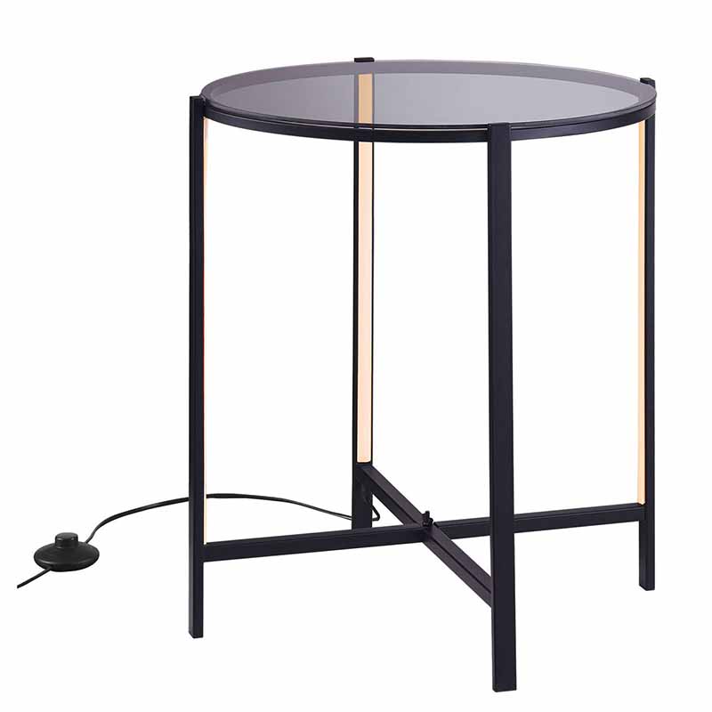 Приставной стол Galia Side Table Black LED Черный в Сочи | Loft Concept 