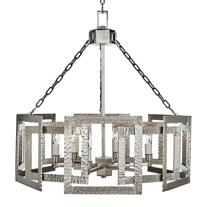 Люстра Textured Cage Pendant Lamp Silver Chandelier Серебряный в Сочи | Loft Concept 