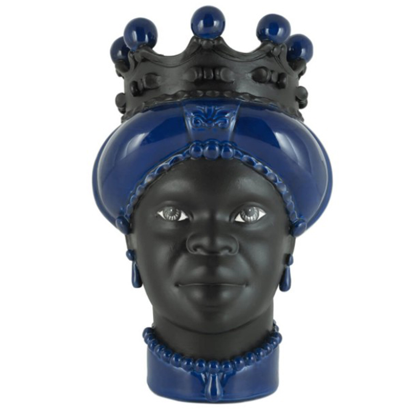 Ваза VASE MORO LADY CROWN DARK blue Черный Синий в Сочи | Loft Concept 