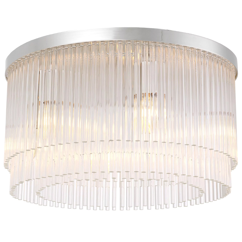 Потолочный светильник Eichholtz Ceiling Lamp Hector Nickel Никель Прозрачное Стекло в Сочи | Loft Concept 