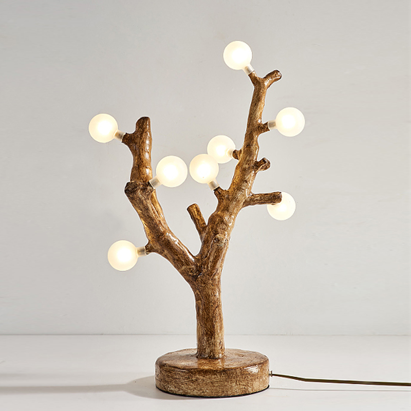 Настольная лампа Tree branch Table Lamp Коричневый Белый в Сочи | Loft Concept 