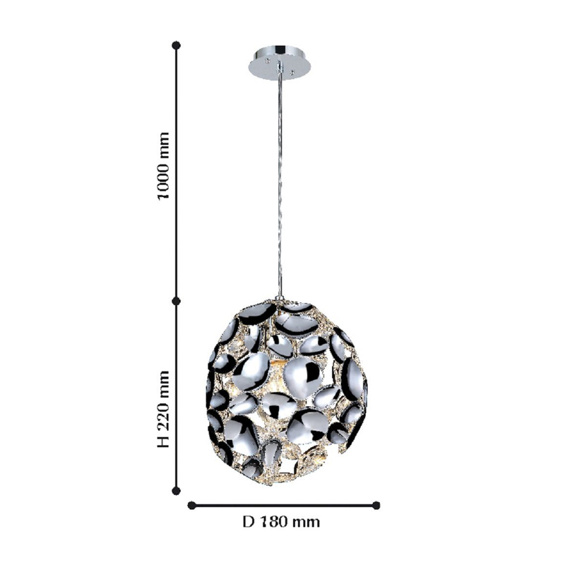 Подвесной светильник цвета хром CLAM в Сочи