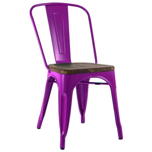 Кухонный стул Tolix Chair Wood Purple Пурпурный Пурпурный Коричневый в Сочи | Loft Concept 