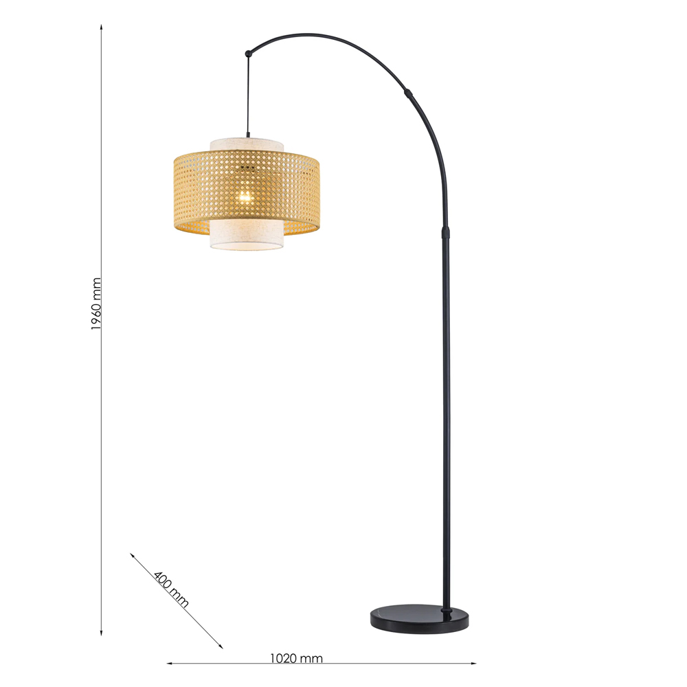 Торшер с декоративным поясом из плетеного бамбука Biuloggicu в Сочи