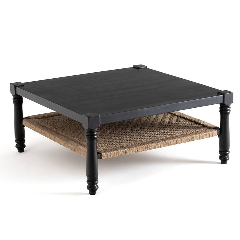 Кофейный стол Didrik Wicker Coffee Table Черный Коричневый в Сочи | Loft Concept 