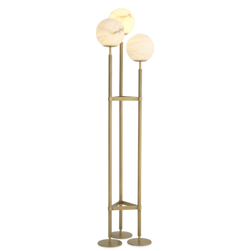 Торшер Eichholtz Floor Lamp Fiori Латунь Белый в Сочи | Loft Concept 