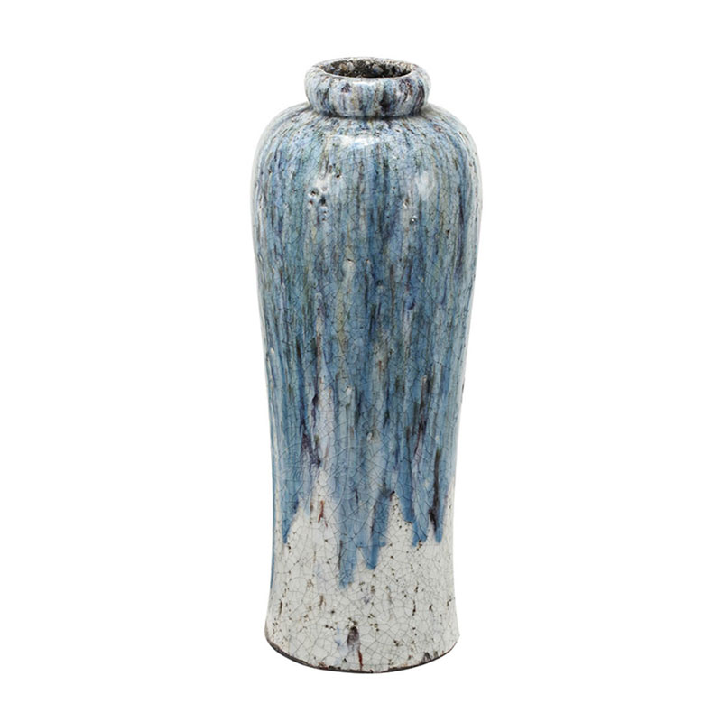 Ваза Terracotta Vase blue-white high Белый Голубой в Сочи | Loft Concept 