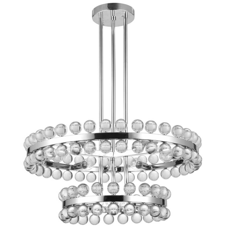 Sacramento Transparent Balls Two Circle Chandelier  Хром Прозрачный в Сочи | Loft Concept 