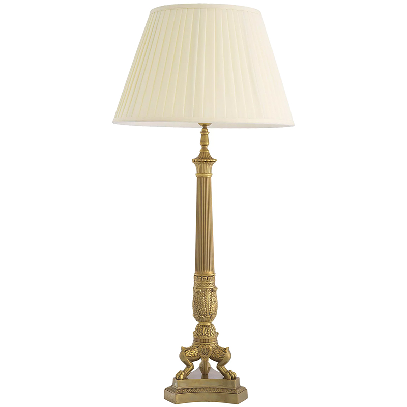 Настольная лампа Eichholtz Table Lamp Marchand Brass Латунь Винтажная латунь Кремовый в Сочи | Loft Concept 