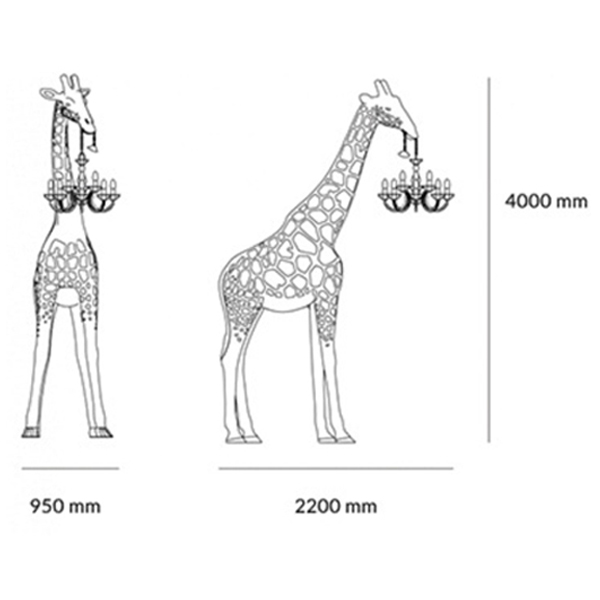 Торшер черный жираф в натуральную величину Giraffe Lamp large size в Сочи