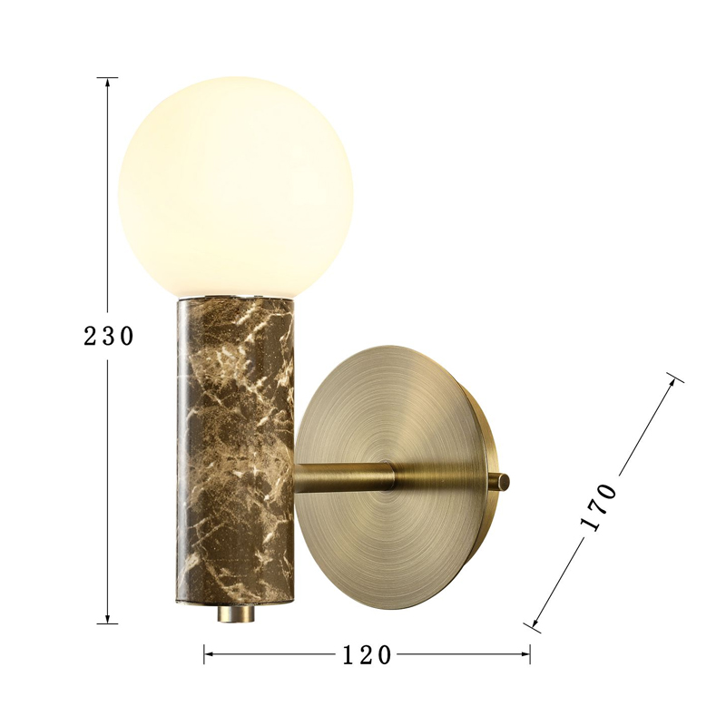 Бра с декором под коричневый мрамор Shaw Marble в Сочи
