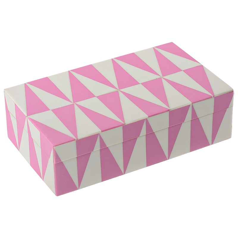 Шкатулка Pink Triangles Bone Inlay Box Розовый Белый в Сочи | Loft Concept 