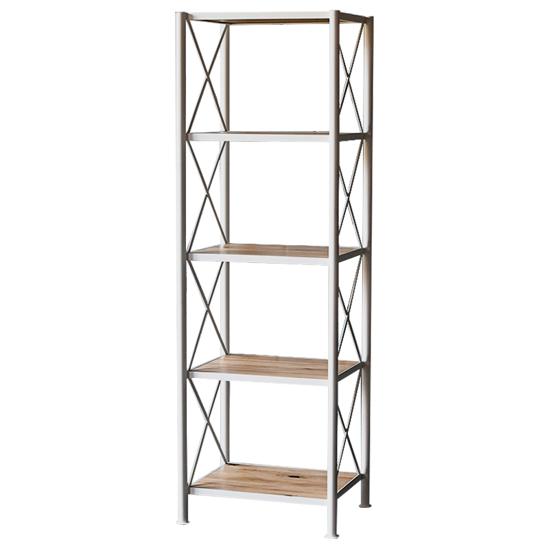 Стеллаж Pheobe White Industrial Metal Rust Rack Белый Древесина в Сочи | Loft Concept 