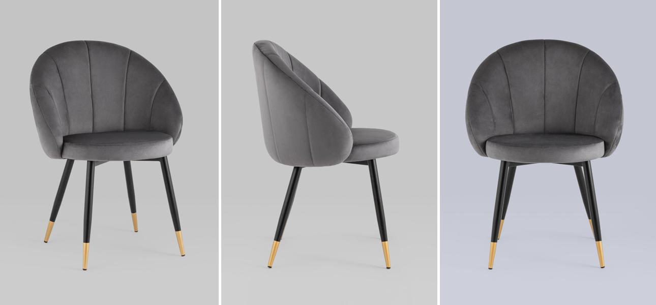 Стул Alberto Chair Серый Велюр - фото