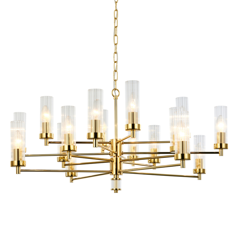 Люстра Jeanette Chandelier Gold 85 Глянцевое золото Прозрачный в Сочи | Loft Concept 