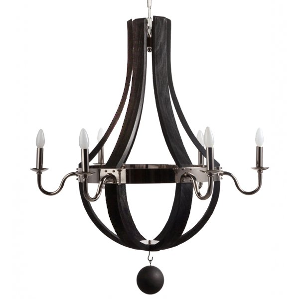 Люстра RH Wine Barrel chandelier Polished nickel Черный в Сочи | Loft Concept 