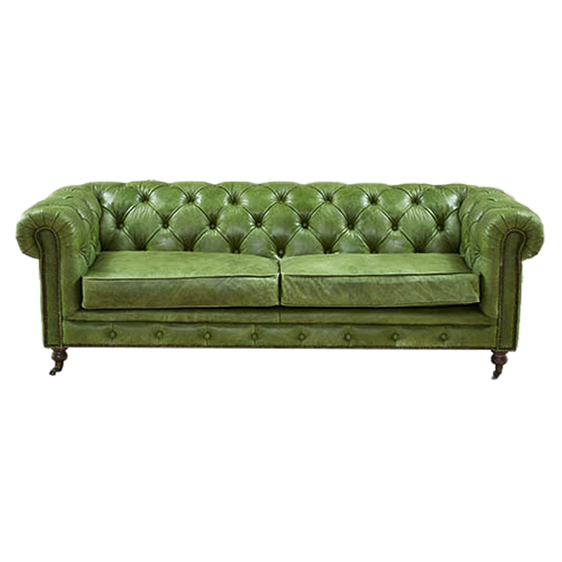 Диван Chesterfield leather Sofa green Зеленый в Сочи | Loft Concept 