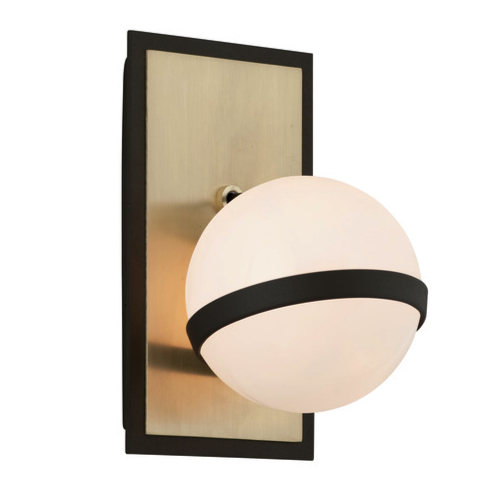 Бра Troy Lighting Ace Wall Sconce Латунь Черный Молочный в Сочи | Loft Concept 