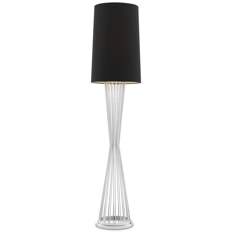 Торшер Eichholtz Floor Lamp Holmes Nickel Никель Черный в Сочи | Loft Concept 